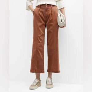 PAIGE Brooklyn Crop Wide Leg Double Button Jeans Vintage Brunette Size 34 NWT